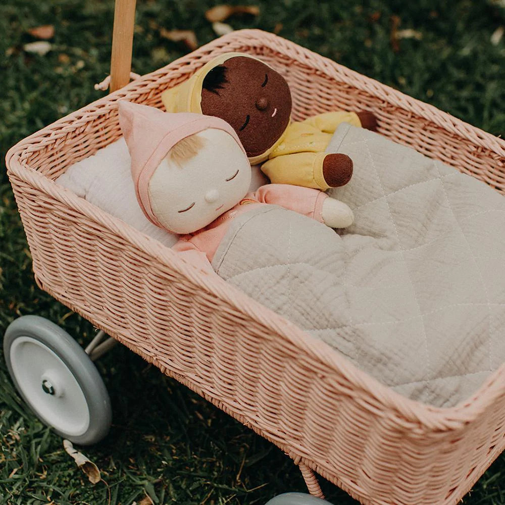 Rattan Wonder Wagon by Olli Ella in Rose 