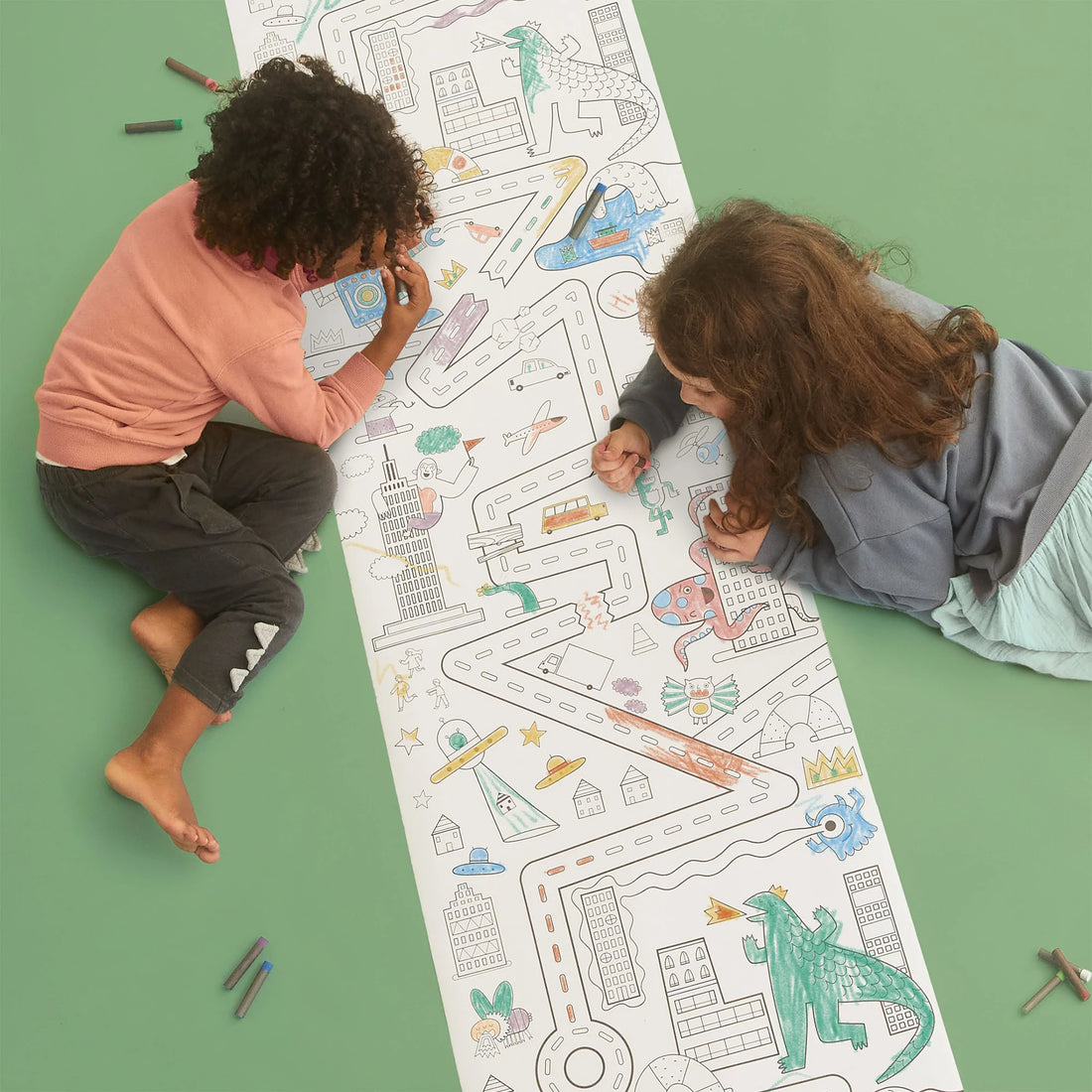 Playpa Paper - Monsters Take Over the City by Olli Ella - Colouring In for Kids