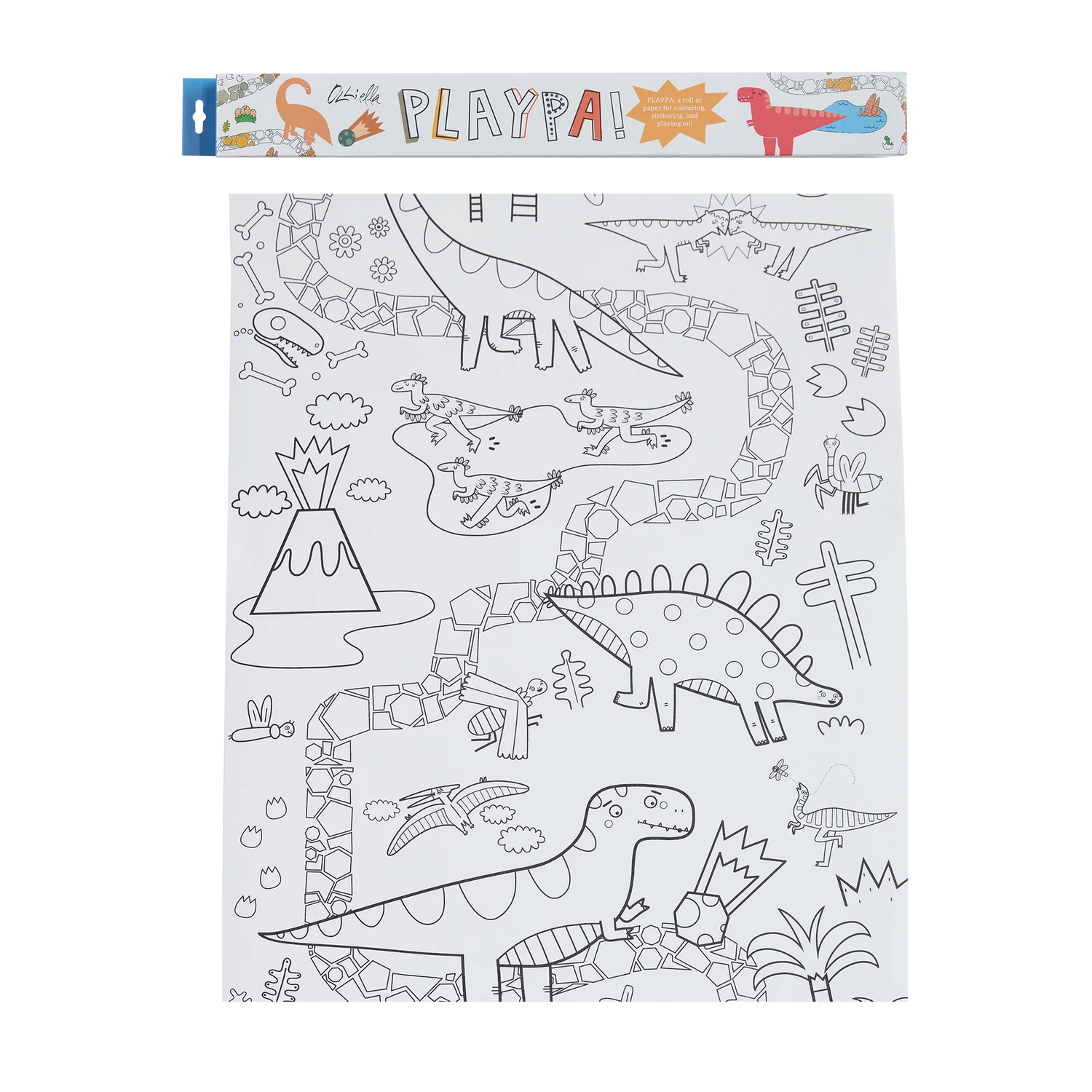 Playpa Paper - The Land Before Time by Olli Ella - Kids Colouring In Book